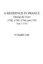 A Residence in France During the Years 1792, 1793, 1794 and 1795, Part I. 1792