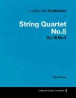 String Quartet No. 05 in a major Opus 18 by Ludwig van Beethoven