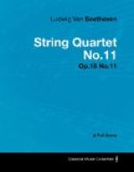 String Quartet No. 11 in F minor Opus 95 "Serioso" by Ludwig van Beethoven
