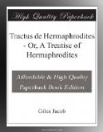 Tractus de Hermaphrodites by Giles Jacob