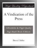A Vindication of the Press by Daniel Defoe