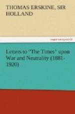 Letters to "The Times" upon War and Neutrality (1881-1920) by 