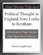 Political Thought in England from Locke to Bentham by Harold Laski