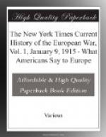 The New York Times Current History of the European War, Vol. 1, January 9, 1915 by 