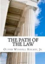 The Path of the Law by Oliver Wendell Holmes, Jr.