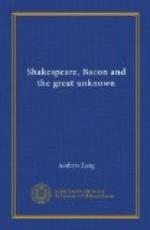 Shakespeare, Bacon, and the Great Unknown by Andrew Lang