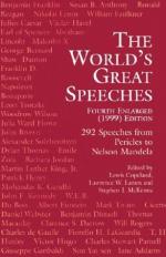 The World's Great Speeches by Lewis Copeland
