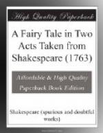 A Fairy Tale in Two Acts Taken from Shakespeare (1763)