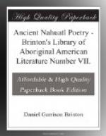 Ancient Nahuatl Poetry by Daniel Garrison Brinton