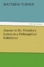 Answer to Dr. Priestley's Letters to a Philosophical Unbeliever by Matthew Turner