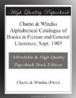 Chatto & Windus Alphabetical Catalogue of Books in Fiction and General Literature, Sept. 1905 by Chatto and Windus