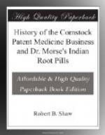 History of the Comstock Patent Medicine Business and Dr. Morse's Indian Root Pills