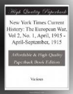 New York Times Current History: The European War, Vol 2, No. 1, April, 1915 by 