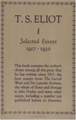 Selected Essays of T. S. Eliot, 1917-1932