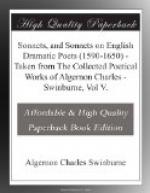 Sonnets, and Sonnets on English Dramatic Poets (1590-1650) by Algernon Swinburne