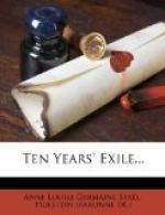 Ten Years' Exile by Anne Louise Germaine de Staël
