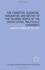 The Condition, Elevation, Emigration, and Destiny of the Colored People of the United States by Martin Delany
