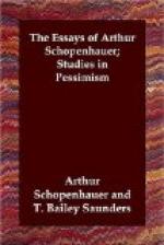 The Essays of Arthur Schopenhauer; Studies in Pessimism
