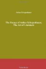 The Essays of Arthur Schopenhauer; The Art of Literature