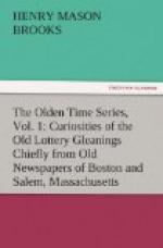 The Olden Time Series, Vol. 1: Curiosities of the Old Lottery
