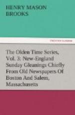 The Olden Time Series, Vol. 3: New-England Sunday by 