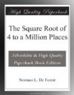 The Square Root of 4 to a Million Places
