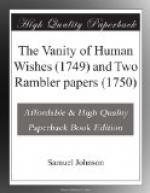 The Vanity of Human Wishes (1749) and Two Rambler papers (1750)